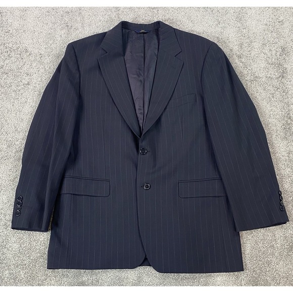 Brooks Brothers Other - Brooks Brothers Suit Jacket 41 R Navy Wool Striped 346 Stretch Luxury Designer